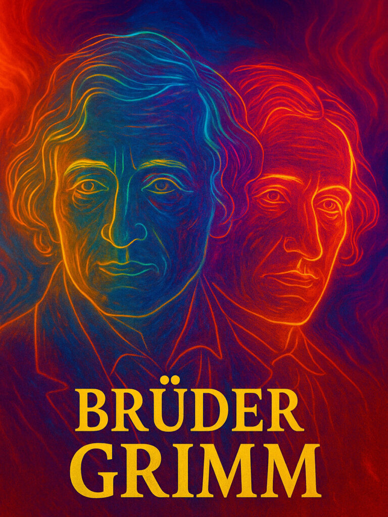 Porträt der Brüder Grimm in modernem, farbenfrohem Stil